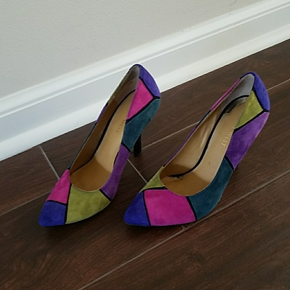 Multi-Colored Suede Nine West Heels